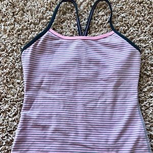 Lululemon Pink/Grey Striped Tank Size 2